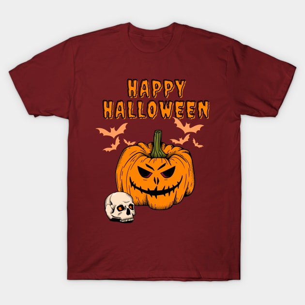 Happy Halloween Pumpkin T-Shirt by NICHE&NICHE